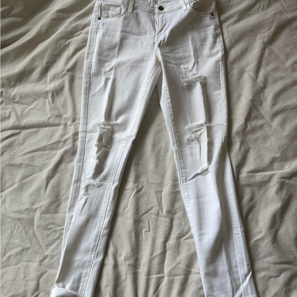 Old Navy Rockstar Distressed White Skinny Jeans